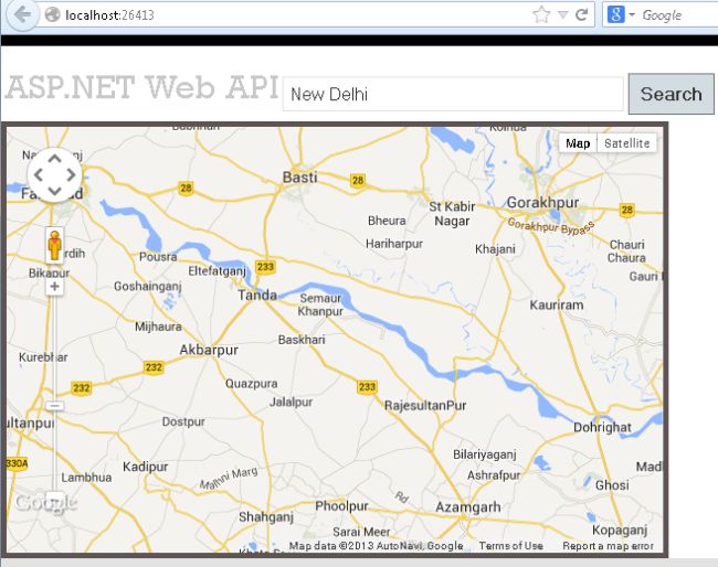 Using Google Maps in Web API