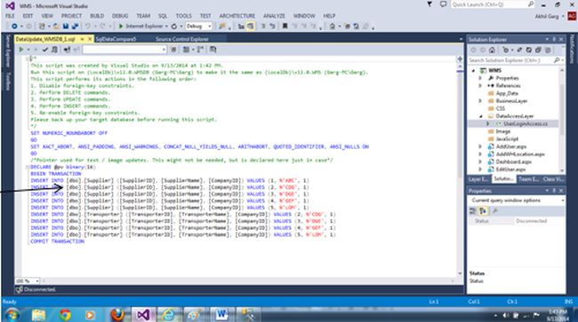 SQL Data Comparison in Visual Studio