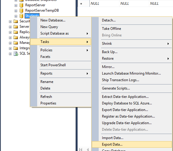 Export Data From SQL Server To Excel Sheet