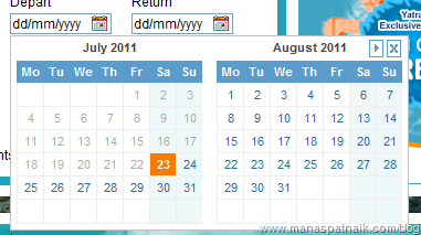 Month view date picker in silverlight