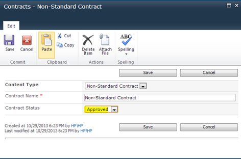 Edit the item and approve