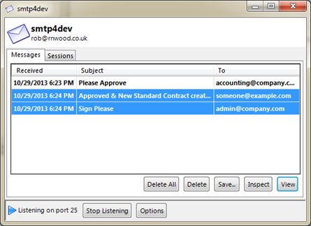 emails to Standard Contract workflow