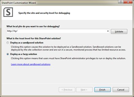 Choose farm solution