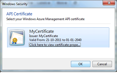 Windows Azure Management Tool