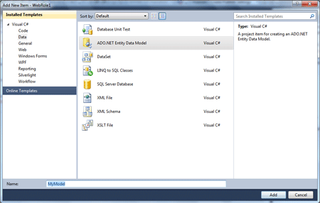 ADO.NET Entity data model