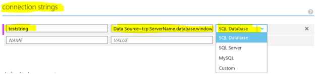 Defining and Using Connection Strings in Azure Websites