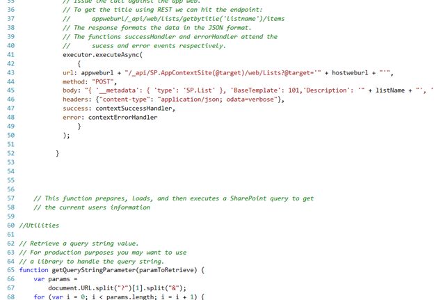 Creating a SharePoint List in SharePoint 2013 Using REST API