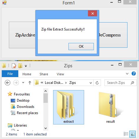 Zip Archives In C#