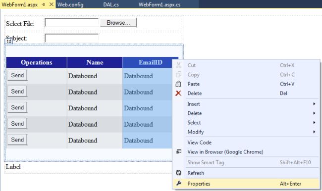 Properties of Grid View