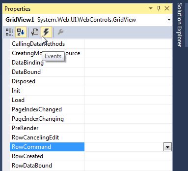Row Command in Grid View
