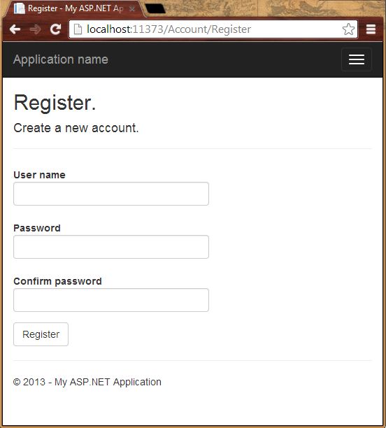 Create New Account in MVC 5