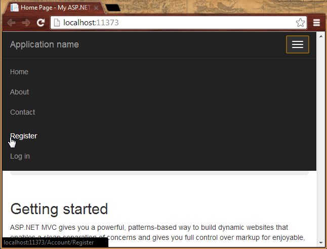 Register User in Mvc Application