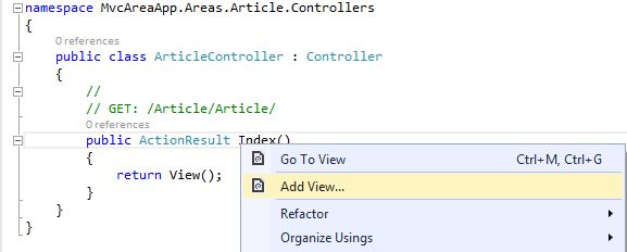 Add View from Controller