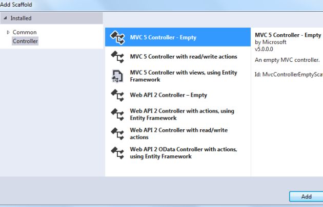 Scaffold Empty Controller