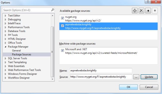 NuGet Package Options