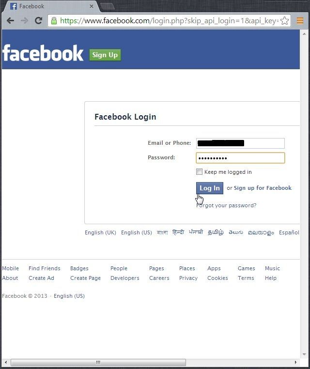 Facebook Credentials