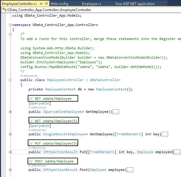 Scaffolding The Web API 2 OData Controller in Visual Studio 2013