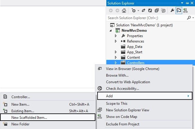 Adding New Scaffolded item