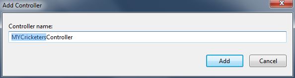 Add Controller in MVC5