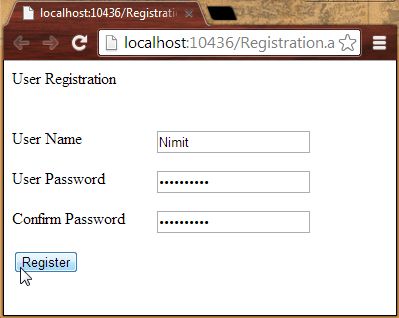 Registering User