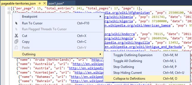 Working With New JSON Editor in Visual Studio 2013 CTP2 Update2