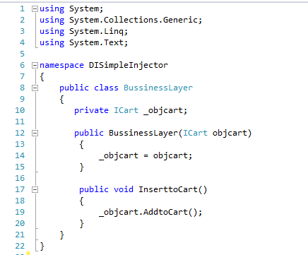 Dependency Injection Using Simple Injector