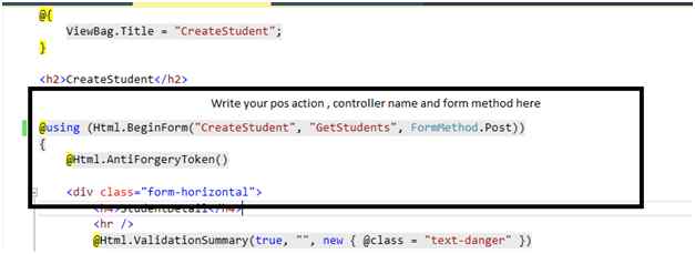 Calling HttpPost Action In MVC On Submit Button