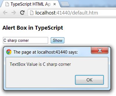 Alert In TypeScript