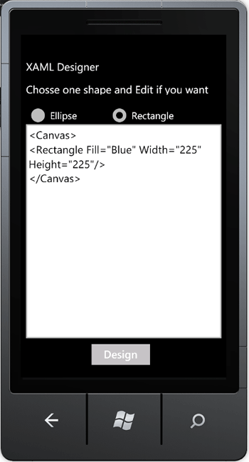 rectangle in XAML Designer