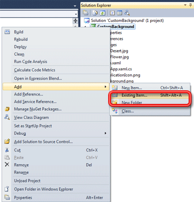 add new item in windows phone application