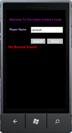 No record found