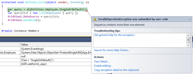 Play With First ()/FirstOrDefault () or Single ()/SingleOrDefault () in ...