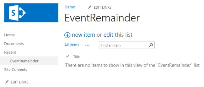 EventRemainder List 