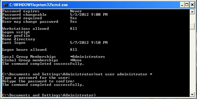 Change user password