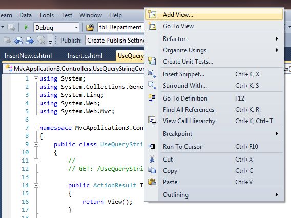 Retrieving Data Using QueryString Parameter and Inserting in ASP.Net MVC 3