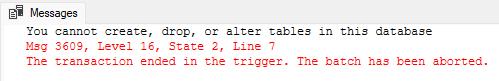 DDL Triggers in SQL Server