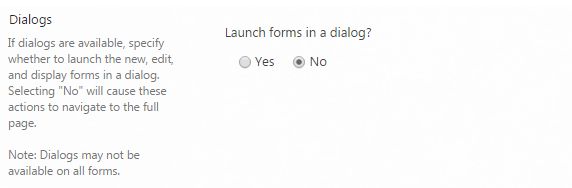 Dialogs