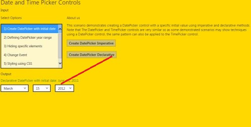 Date and Time Picker Control in Windows Store App