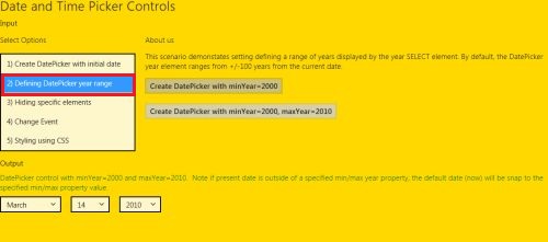 Date and Time Picker Control in Windows Store App