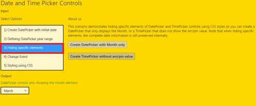 Date and Time Picker Control in Windows Store App