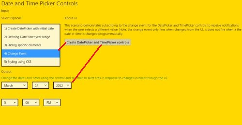 Date and Time Picker Control in Windows Store App