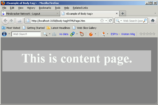 Body tag