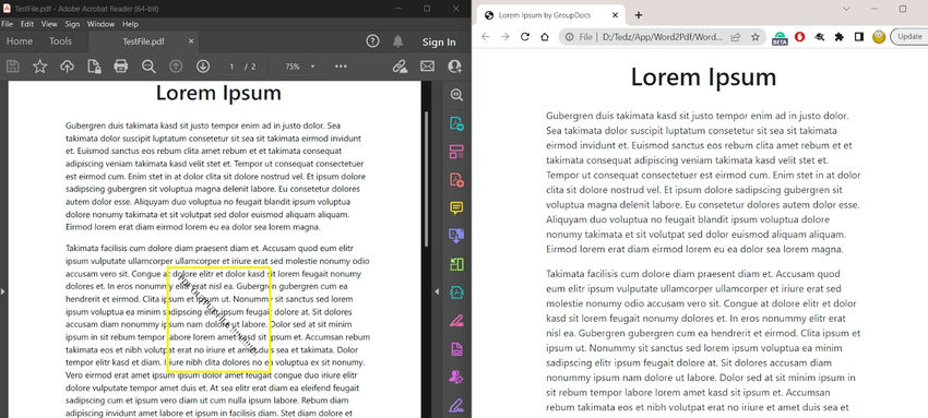 Word File to PDF Using C# dll