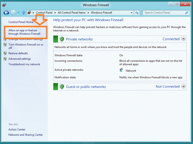 windows 8 firewall control