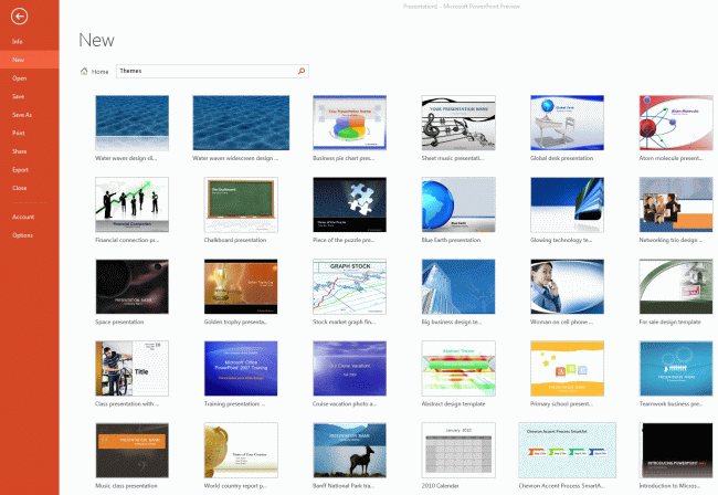 Insert Online Themes In PowerPoint 2013