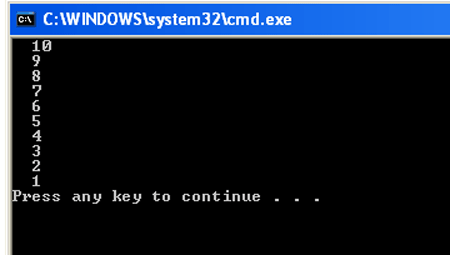 for loop using downto
