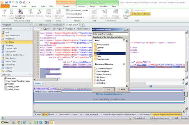 Create a Poll Webpart Using SharePoint