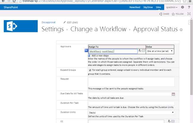 approvers for this workflow