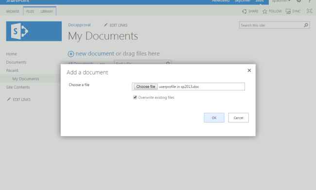 upload the document