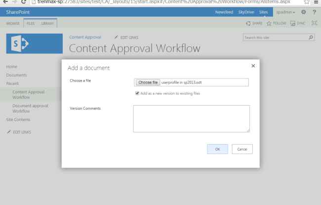 upload the simple document